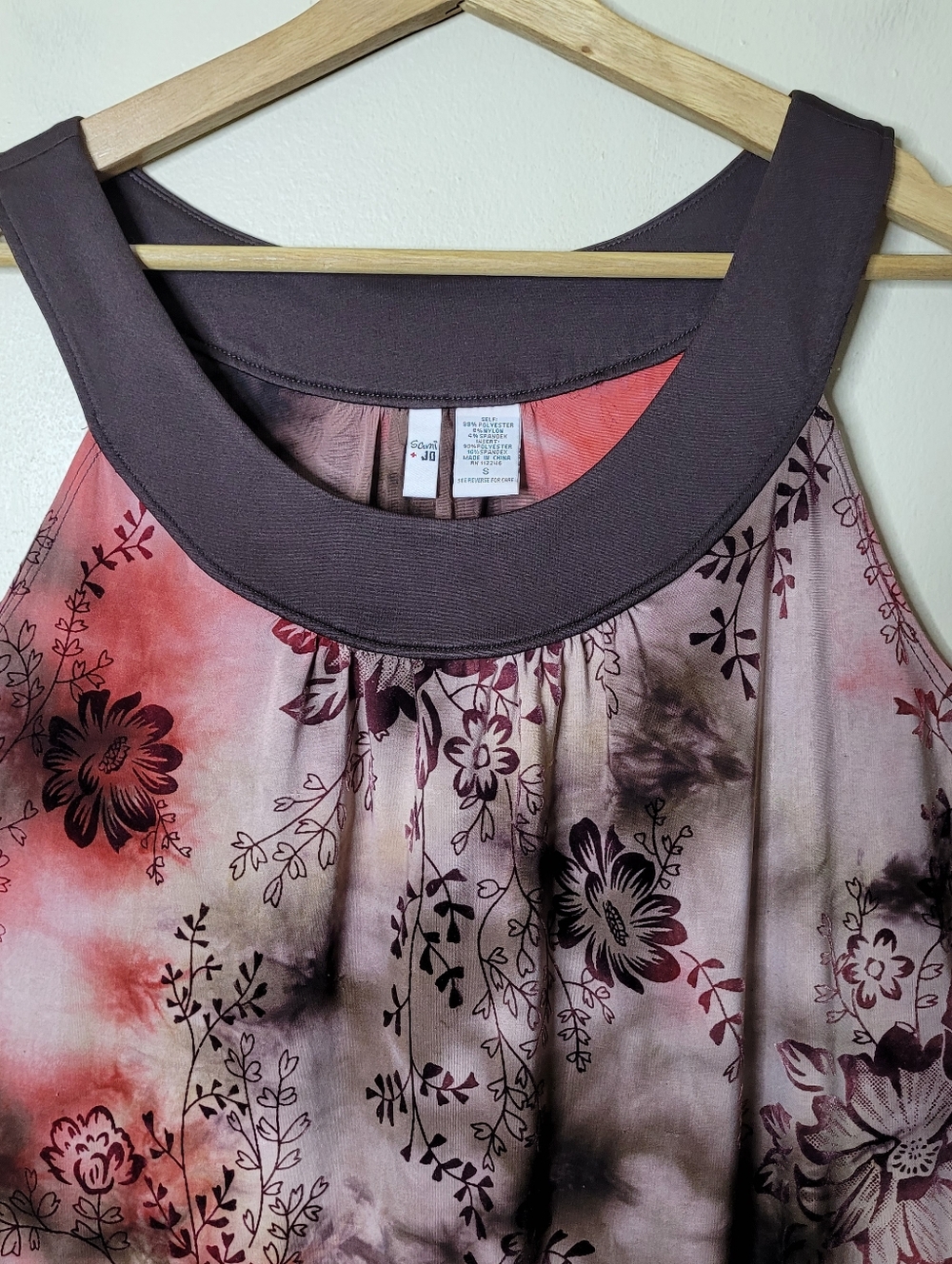 Sami + Jo Y2K Velvet Burnout Sleeveless Top Size S - Picture 3 of 8